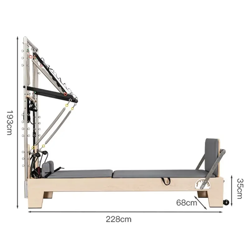 YTYIN المصنع مباشرة | شعار مخصص ولون اليوغا خشب القيقب 2 في 1 بيلاتيس المصلح | صناعة يدوية للياقة البدنية في صالة الألعاب الرياضية #5