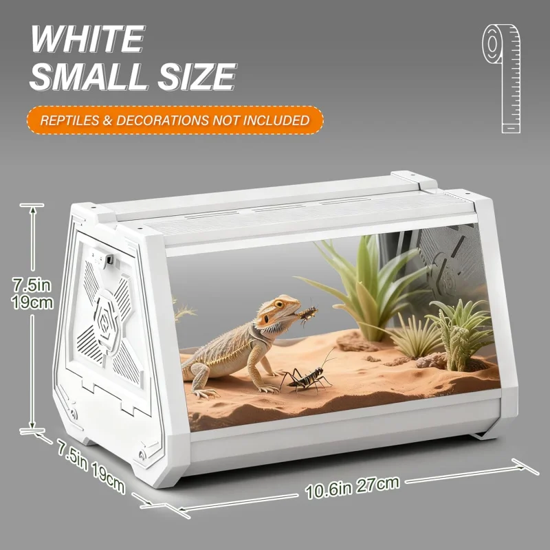 

Gecko lizard palace hermit crab, high transparency pet feeding box, anti damage, double-sided anti escape door, integrated light