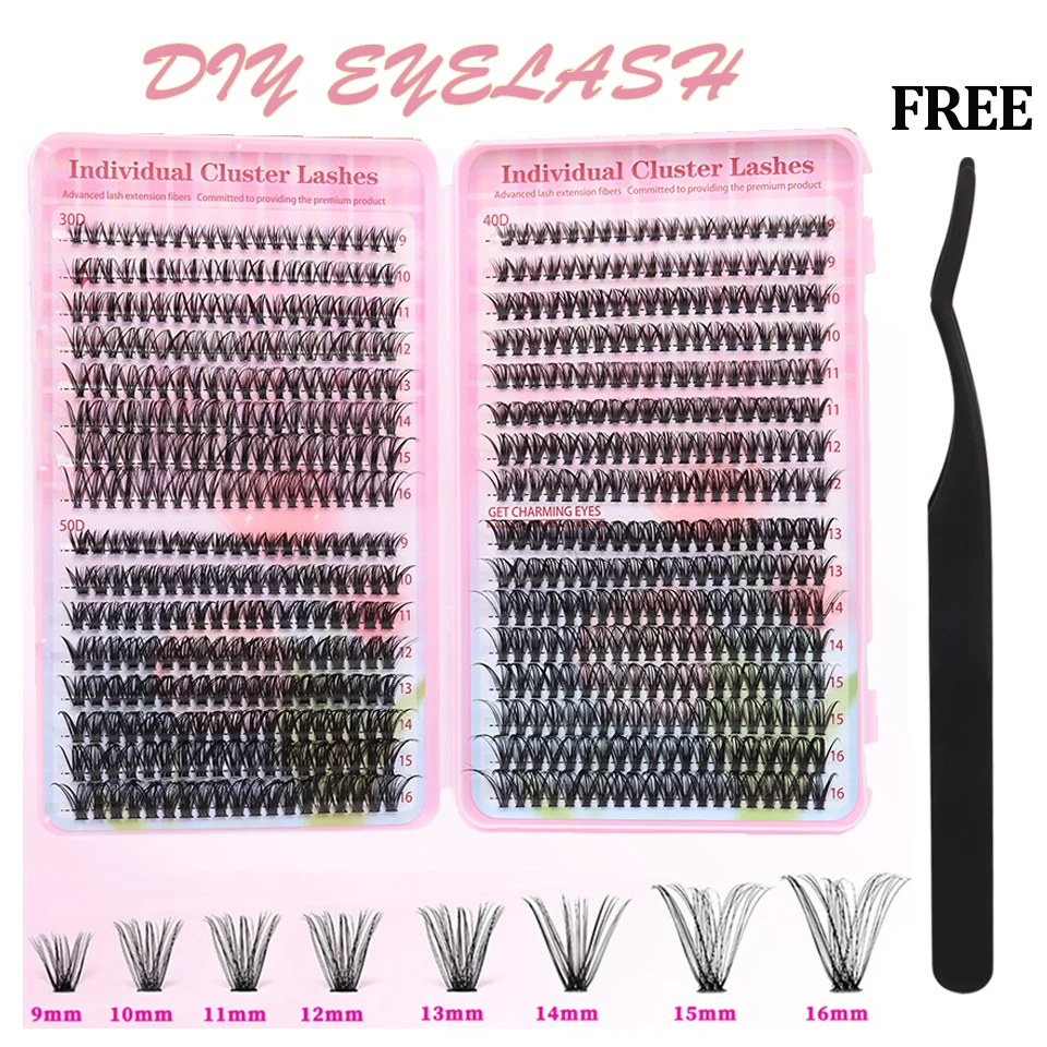 640 Fans Clusters DIY Eyelashes Extensions Premade Volume 30D 40D 50D Clusters Lashes Soft Natural Individual Lashes Makeup Cils