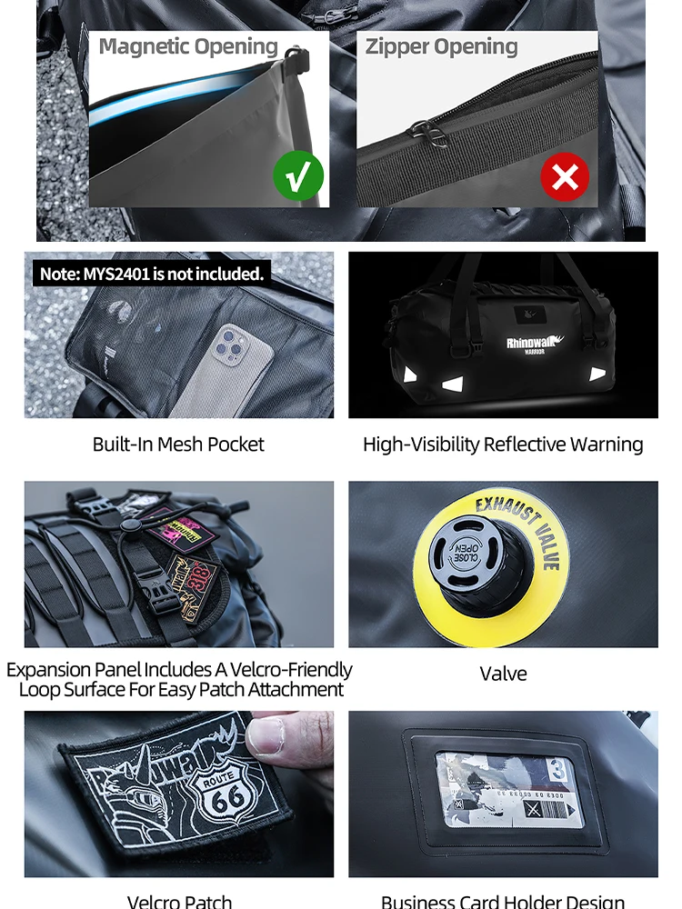 Rhinowalk Motorcycle Tail Bag - đánh giá và giá Motorcycle Tail Bag Waterproof Roll Top
