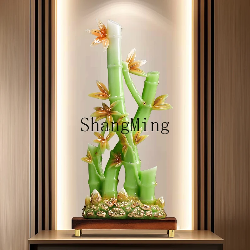 

CL Prosperity Bamboo Ornament for Living Room Entrance Hallway TV Cabinet Decoration Office Housewarming Gift