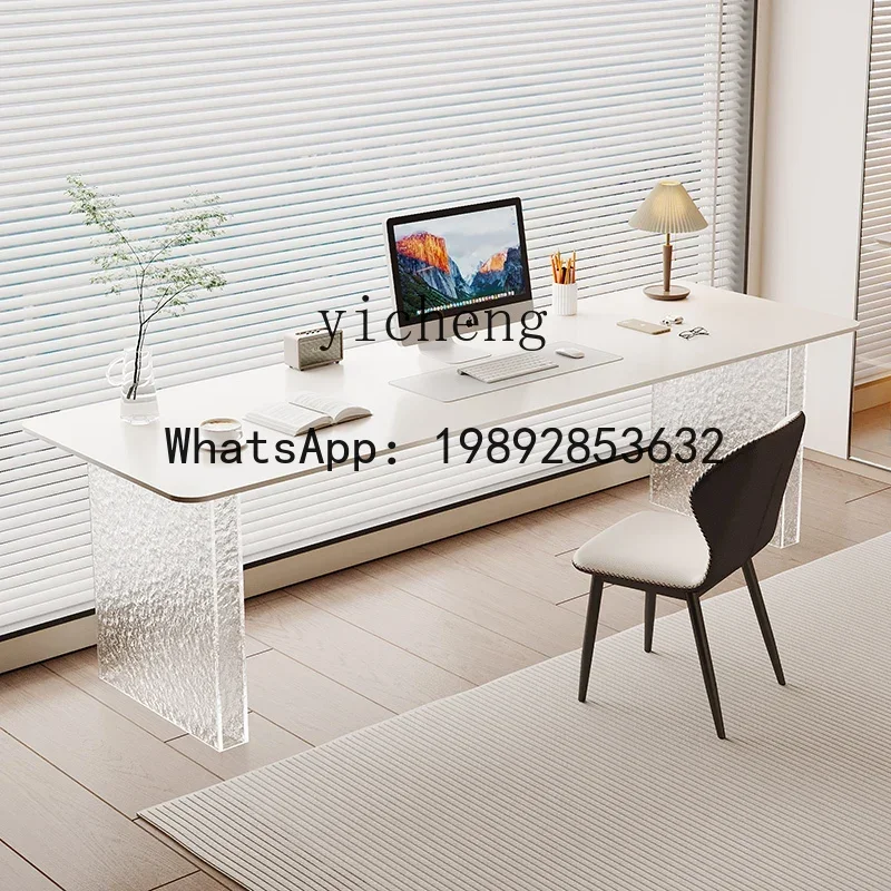 desk is surprised by the quiet wind sofa, double long computer desk, stone pattern acrylic office desk