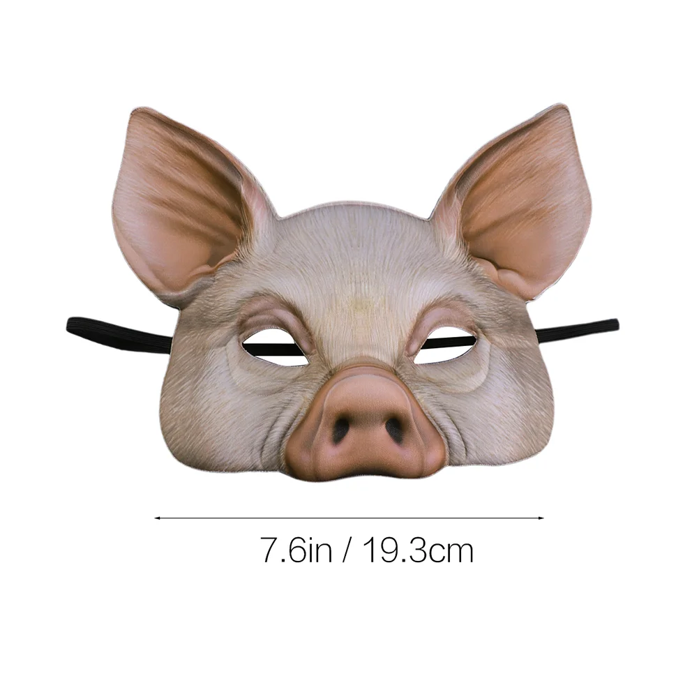 2 Pcs Animal Mask Masquerade Halloween Pig Scary for Adult Half Face Dancing Party