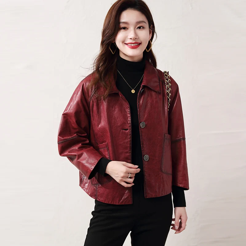 2023 Korean Style Womens Autumn New Casual Turn-Down Collar Loose Solid Short Jackets Office Lady Elegant Fashion Outerwear