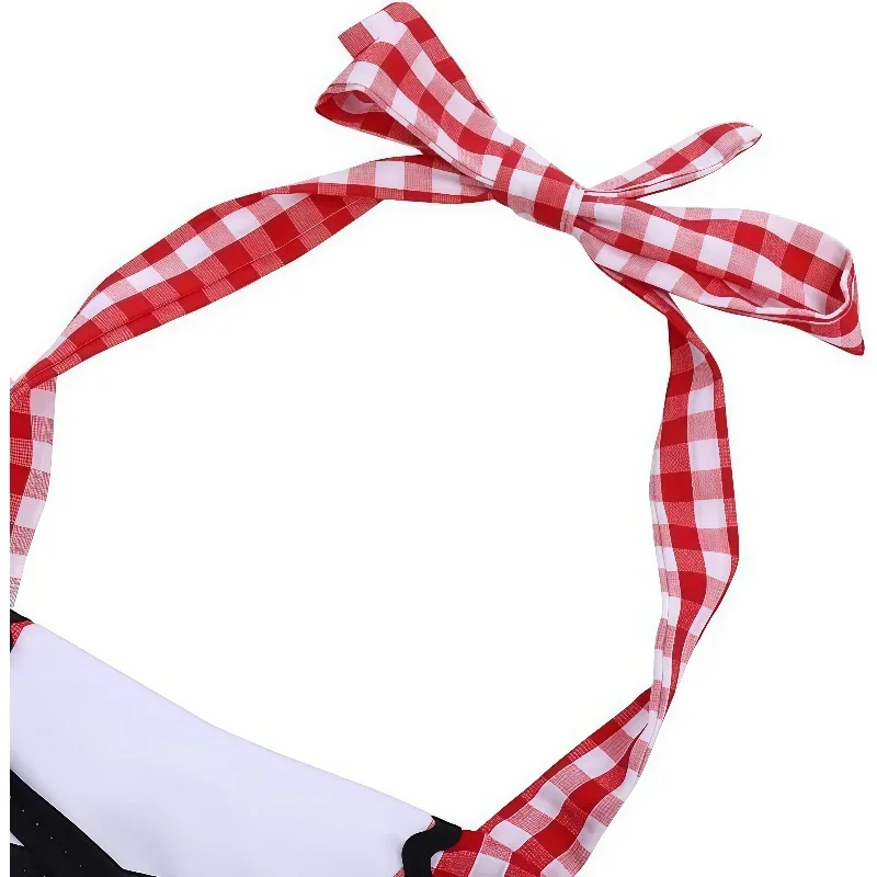 Kinder-Märchenbuch-Kostüm für Mädchen, Rollenspiel-Partykostüm, Kapuzenumhang, Rot Karierter Rock mit Schnürung, Halloween-Feiertagsoutfit – Detail 5