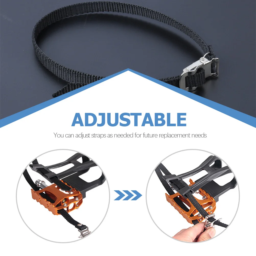 

4Pcs Adjustable Bike Pedal Straps Nylon Toe Straps for Stationary Exercise Bikes Sports Training Bike Accessories