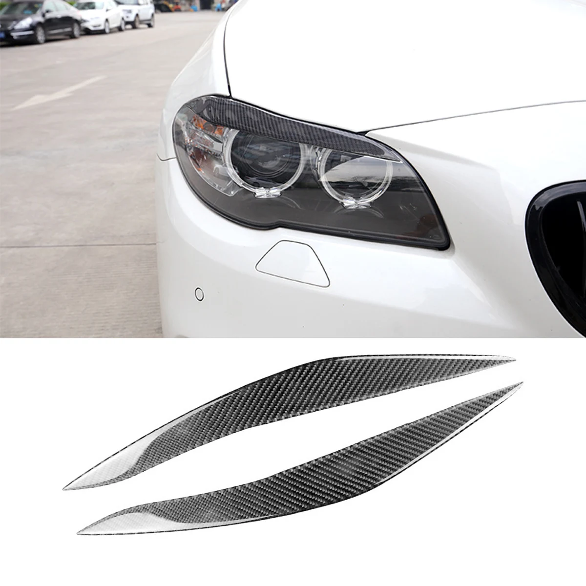 

Headlights Eyebrows Eyelids Trim Cover Moulding Sticker for BMW 5 Series F10 F11 2014-2017 Car Decor Accessories