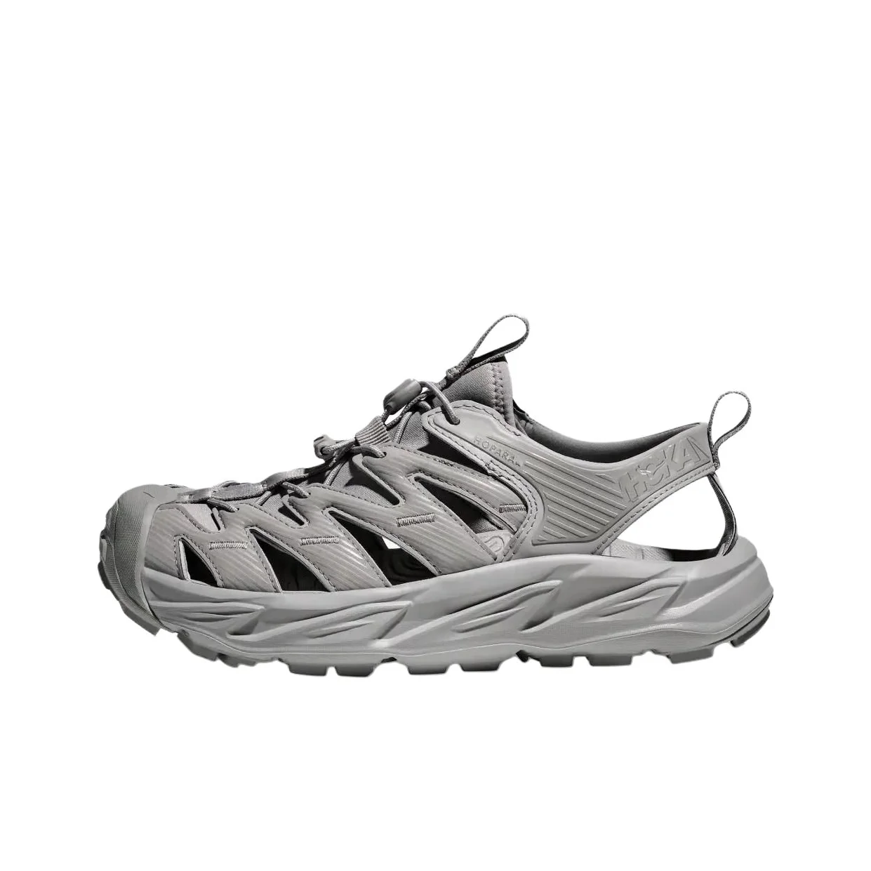 HOKA ONE ONE Hopara Rubber Slip Resistant Breathable Cushioning Support River Trekking Shoes Unisex Gray 1123112-SLLRG