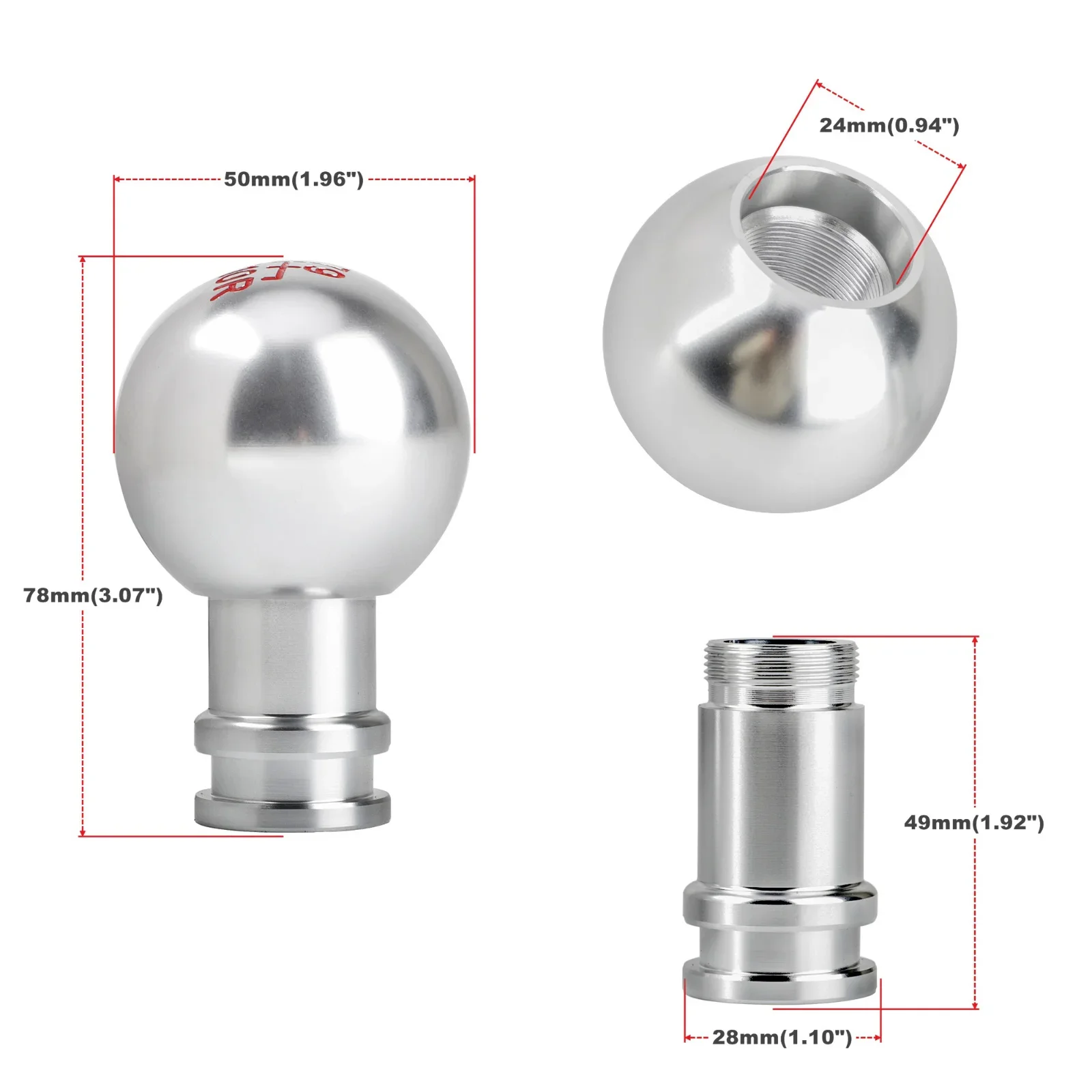 Car Crown 5/6 Speed Gear Shift Knob Aluminum Universal Car Manual Transmission Automatic Gear Level Knob Shift Lever M8 M10