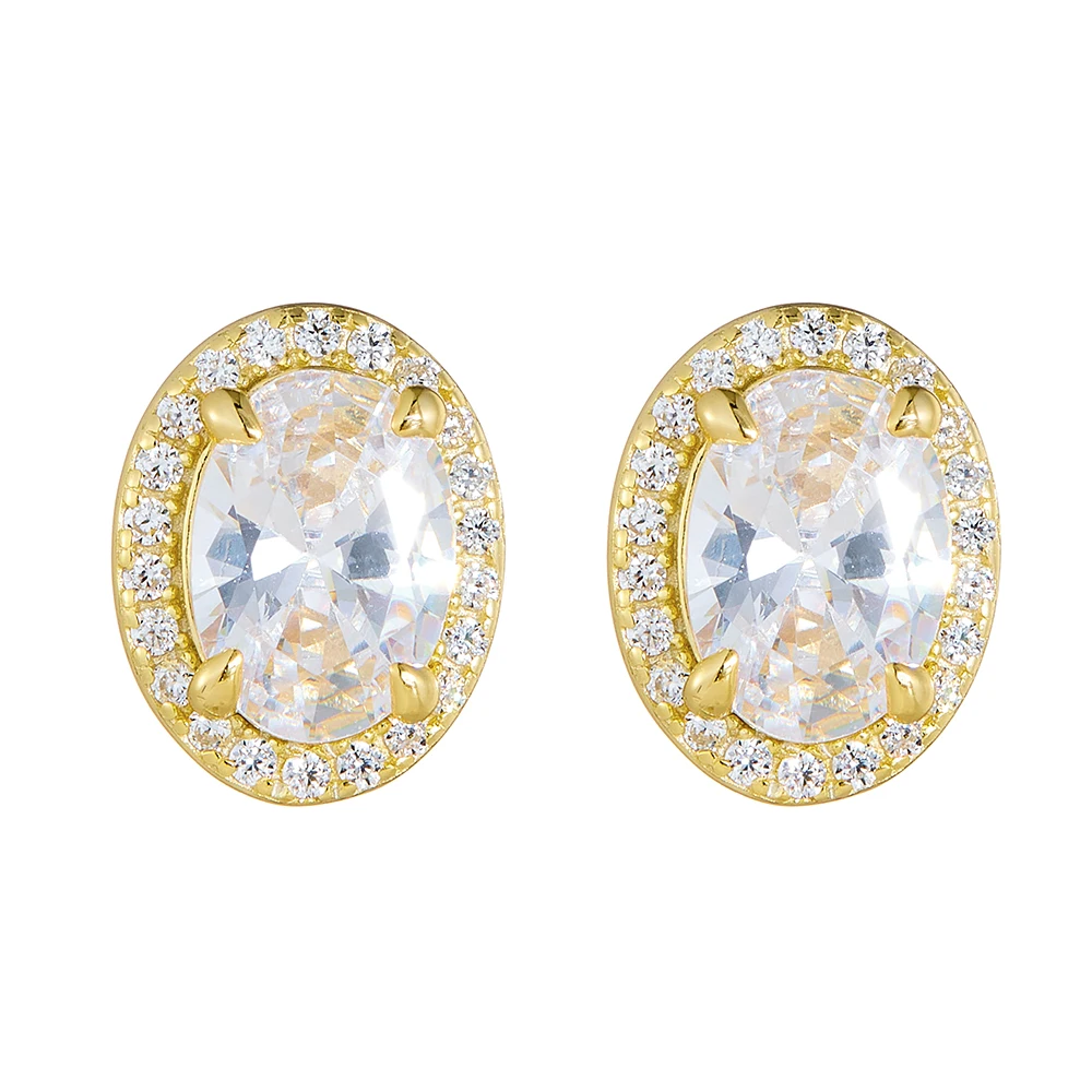 

Серьги-гвоздики с геометрическим цирконием и темпераментом, ювелирные изделия из стерлингового серебра 925 пробы, позолоченные 14 карат, ювелирные изделия для женщин