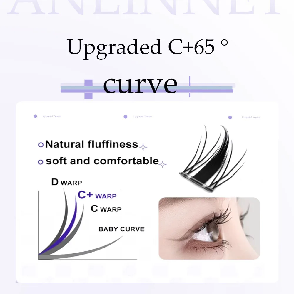 10 Reihen selbstklebende, natürliche, weiche DIY-Falsche Wimpern mit großem Fassungsvermögen, klebstofffreies Cosplay, Make-up im Anime-Stil, falsche Wimpern