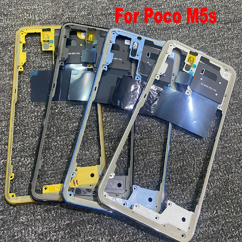 Middle Frame For Xiaomi Poco M5s LCD Screen Front Frame Housing Bezel Chassis Plate Replacement