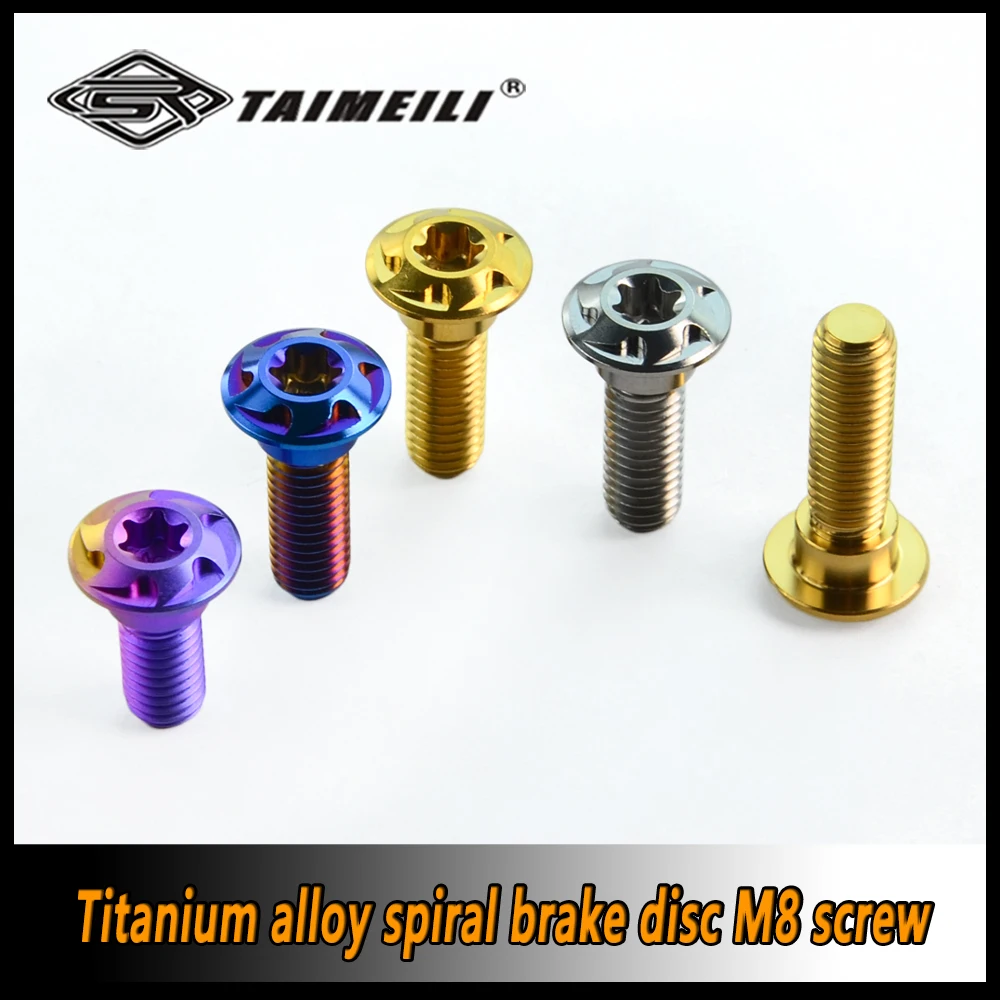 TAIMEILI Titanium Alloy Screw M8X20/25/30mm Motorcycle Brake Disc Screw Inner Plum Blossom Petal Head 1PCS