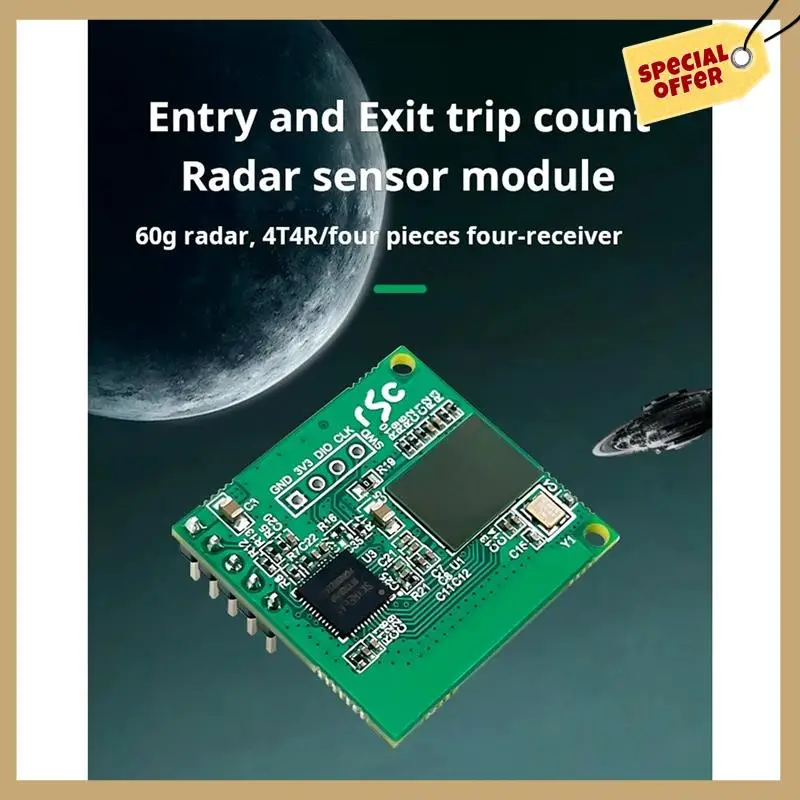 60Ghz Millimeter Wave Radar Passenger Flow Statistics Sensor Module LD6001C Entrance&Exit Counting Detection-WMAN