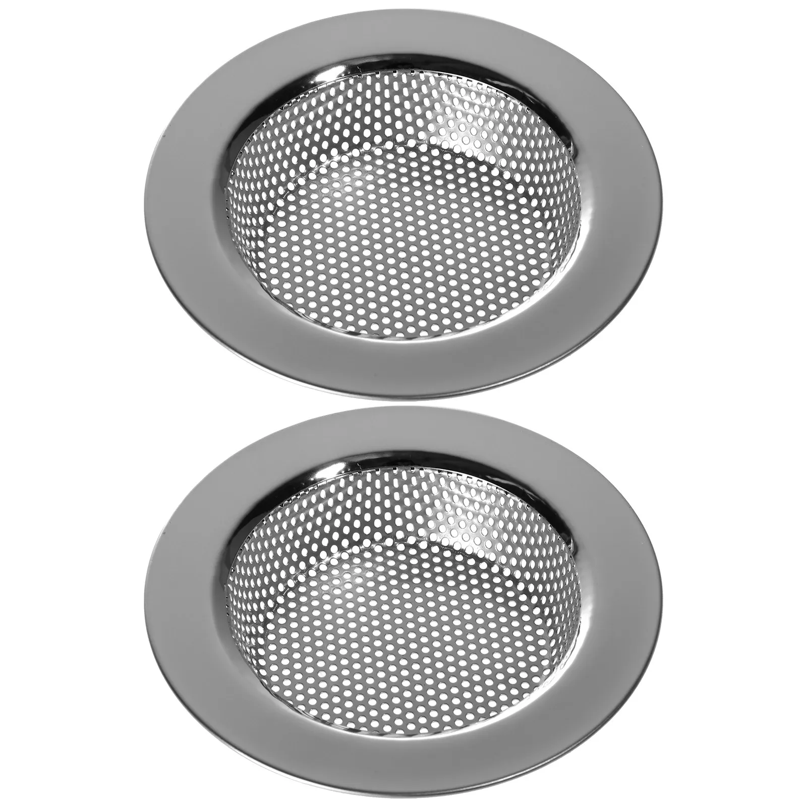 2Pcs Stainless Steel Drain Cover Professional Sink Strainer Filter Basket Kitchen Blocks Food Particles Smooth