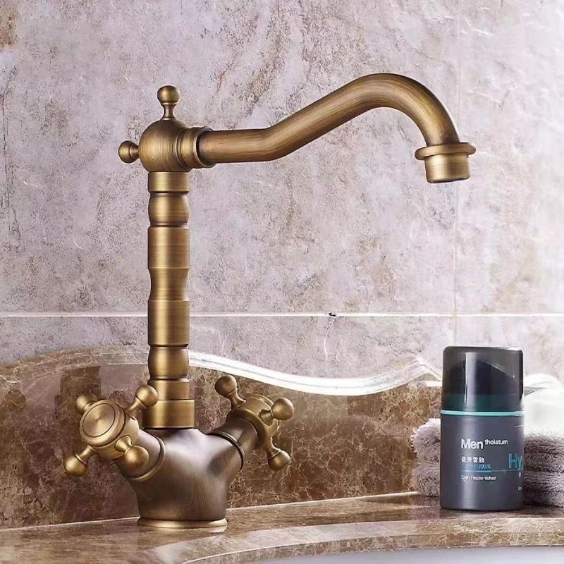 

European-style Basin Faucets Cold Hot Antique Single-hole Bathroom Basin Faucets Mixed Water Home Improvement Robinet YSSLT