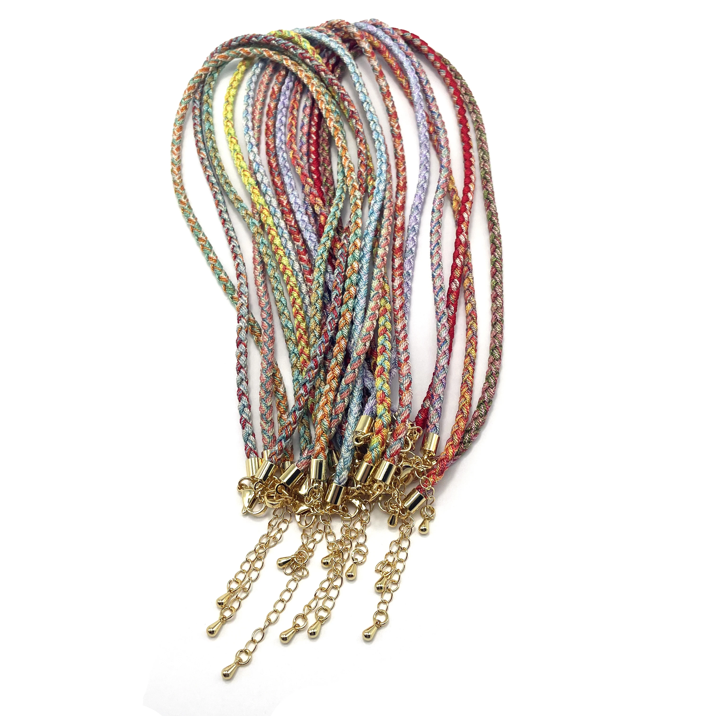 

10Pcs New Colorful Braided Rope Necklace Adjustable Hand Woven Colorful Rope Necklace DIY Pendant Necklace For Accessories