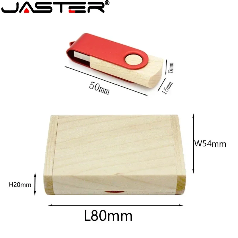 محرك أقراص أقلام معدني ملون مع صندوق خشبي ، عصا ذاكرة ، شعار مخصص مجاني ، محرك أقراص فلاش USB ، هدية إبداعية ، GB ، 32GB ، 64GB