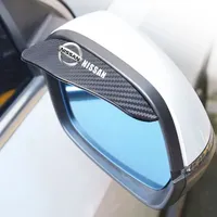 2Pcs Rearview mirror carbon fiber waterproof passport For Nissan Qashqai X J10 J11 Tiida Teana Skyline Juke X-trail Almera