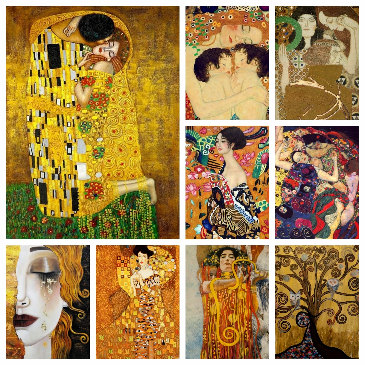 

Famous Artist Gustav Klimt Tear Abstract Painting Diamond Embroidery Kit Kiss Classic Picture Art Cross Stitch Mosaic Home Decor