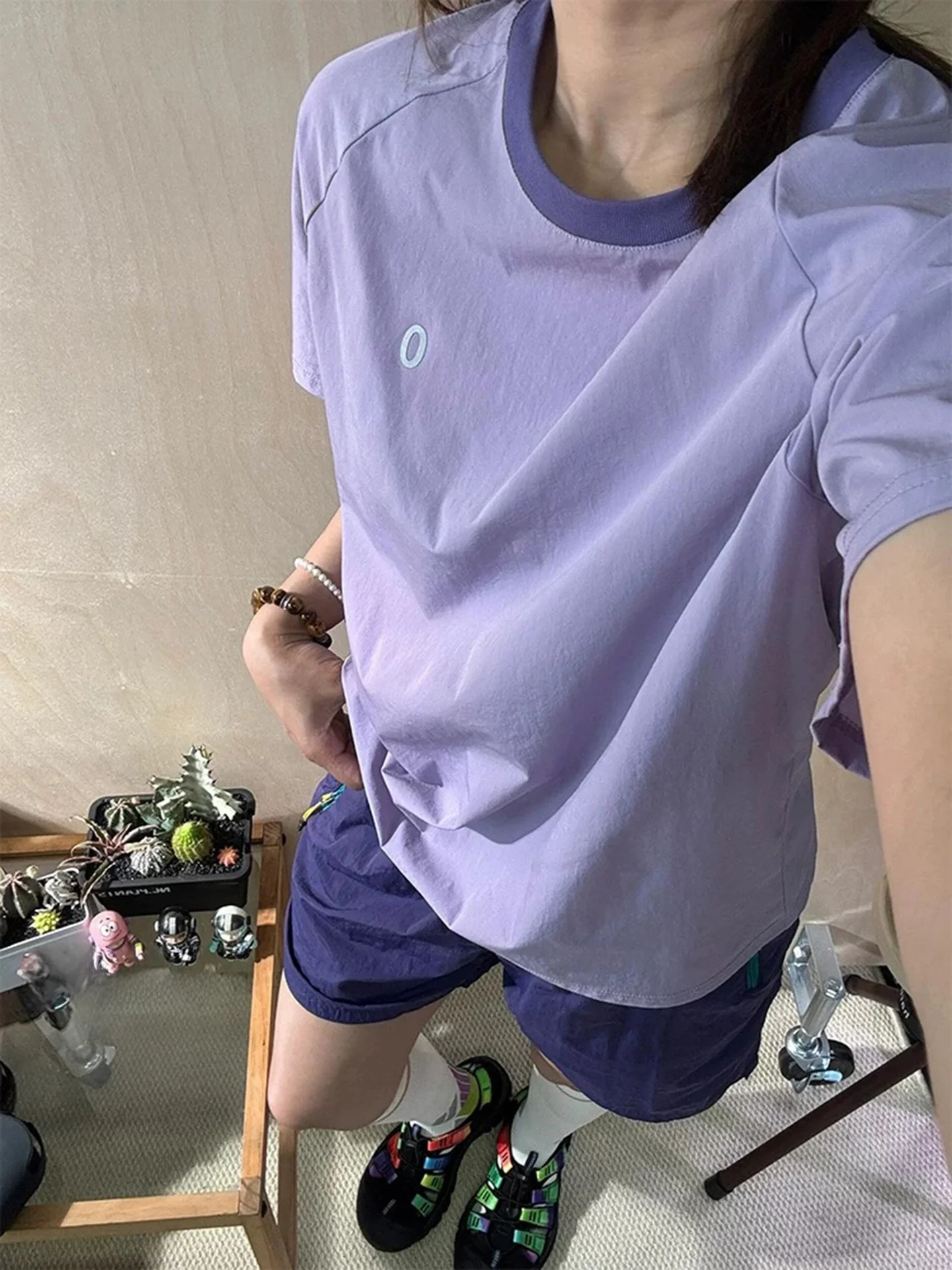 

Женская футболка Qui Dry Light Purple Bal Cool Feeling с дышащим дизайном для активного отдыха, летний топ с коротким рукавом