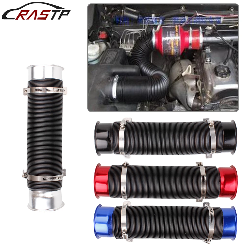 

RASTP-76MM Universal Car Cold Air Turbo Intake Inlet Pipe Adjustable Flexible Duct Tube Hose Cold Feed Duct Pipe RS-BOV090