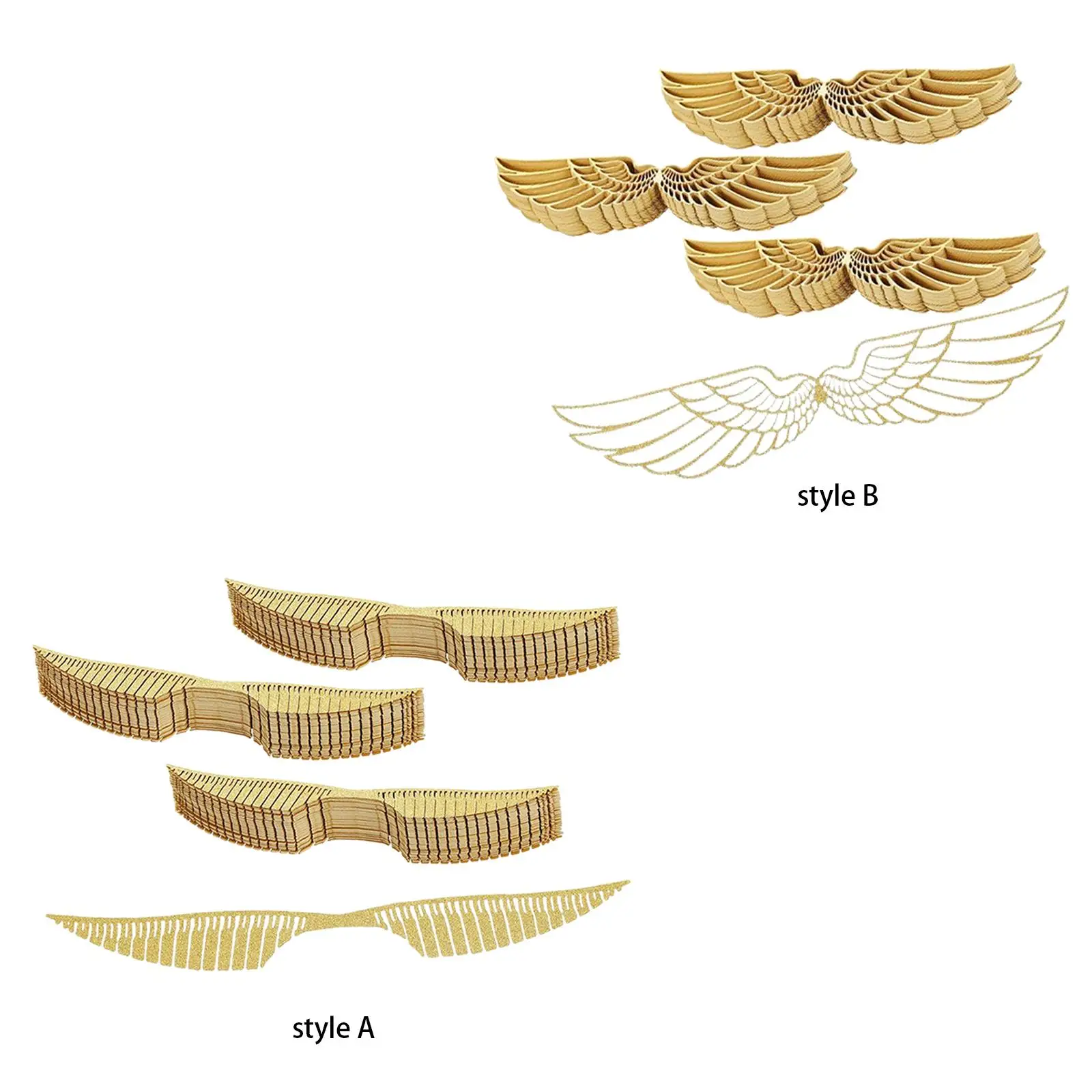 50Pcs Glitter Wing Dessert Embellishment Cake Accessory Chocolate Decoration Wing for Prom Birthday Party Wizard Theme Party