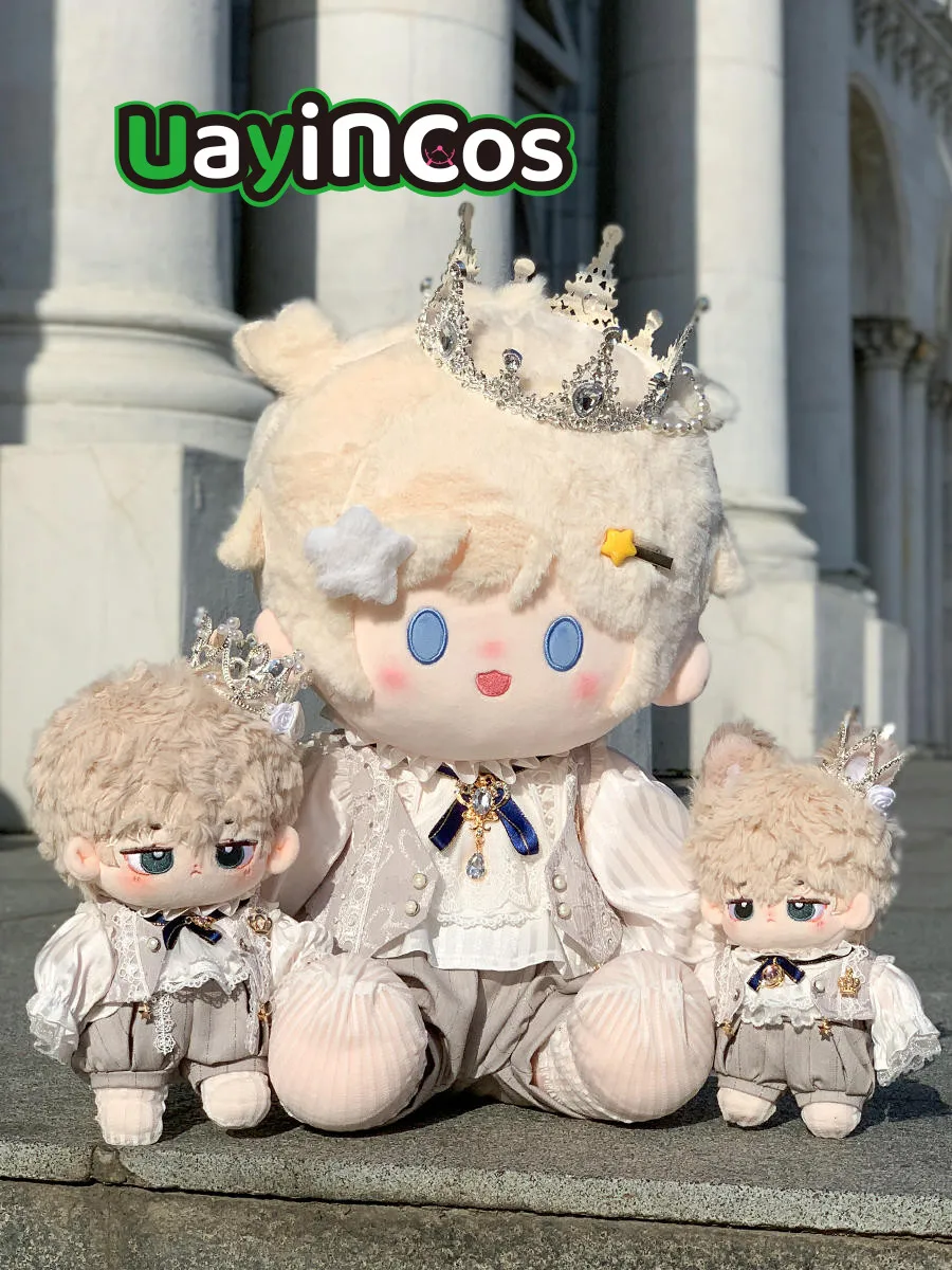 Palace General Prince Vintage Rose Crown White Shirt Suit 15cm 20cm 30cm 40cm Stuffed Plushies Doll Accessories Anime Toy Kids