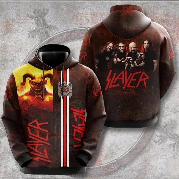 Felpa con cappuccio con stampa 3d Rock Metal Slayer Band Uomo Donna Moda Plus Size Felpe con cappuccio con teschio Felpa Cappotto da ragazzo Donna Felpe con cappuccio da uomo Nuovo
