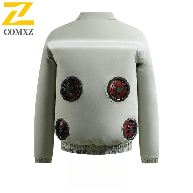 Outdoor 4 Fan Air Conditioner Men's Travel Ultralight Air Conditioner Vest Clothes Jacket Sun Windbreaker Fishing Work Clothes