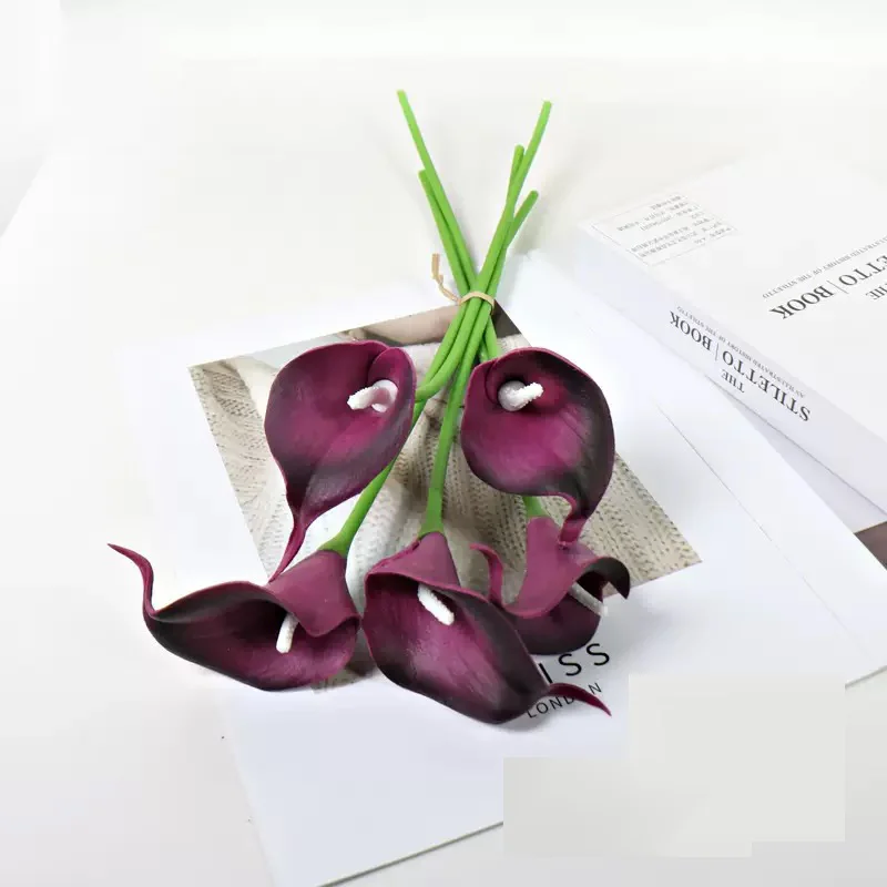 

6PCS Artificial Flowers Calla Lily Bouquet for Bridail Fake Flower Mother's Day Easter Wedding Party Home Room Table Decoration