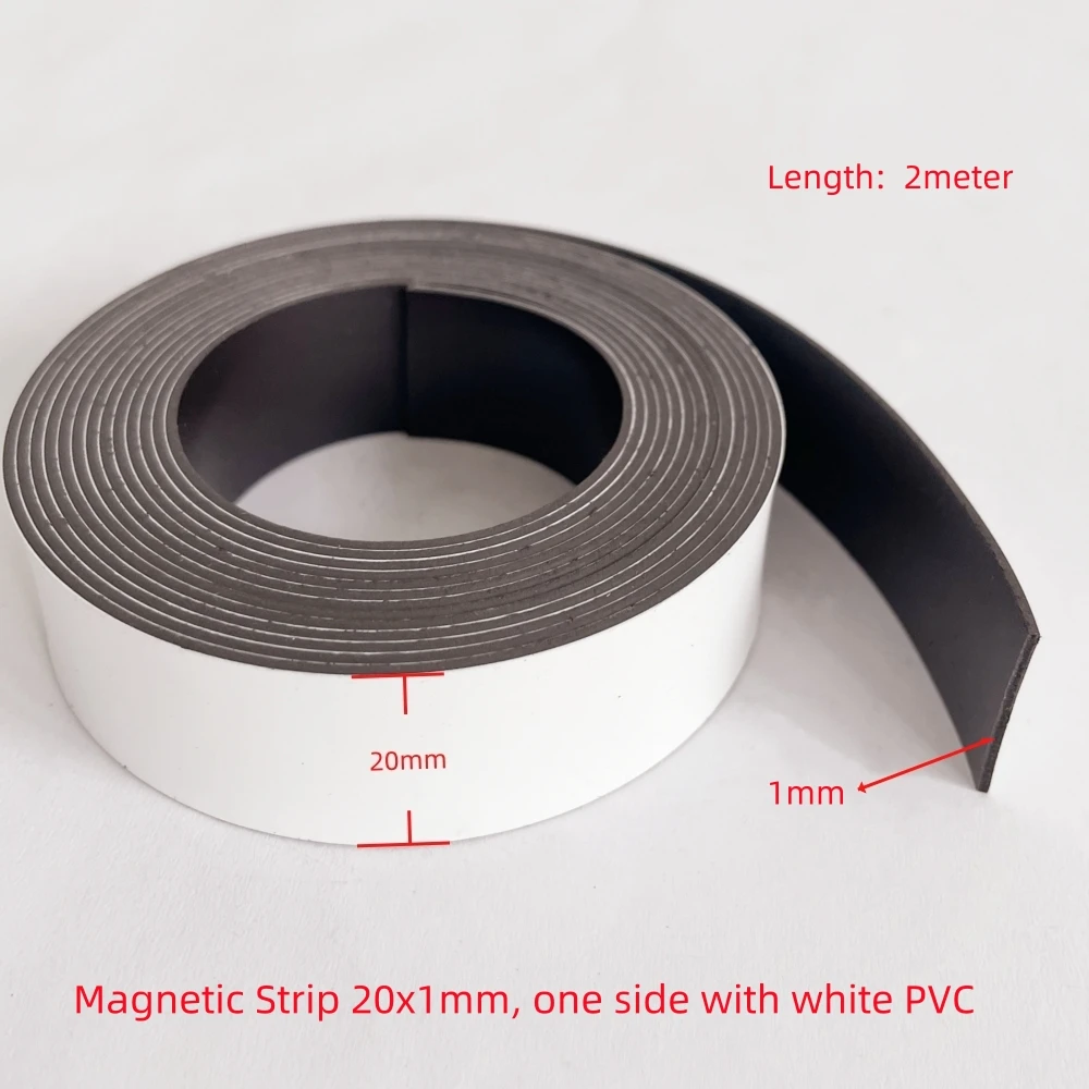 2meter Magnetic Strip Flexible Magnetic Sheet 20x1mm Fridge Magnets Magnetic Labels Whiteboard Magnets Useful DIY Magnetic Strip