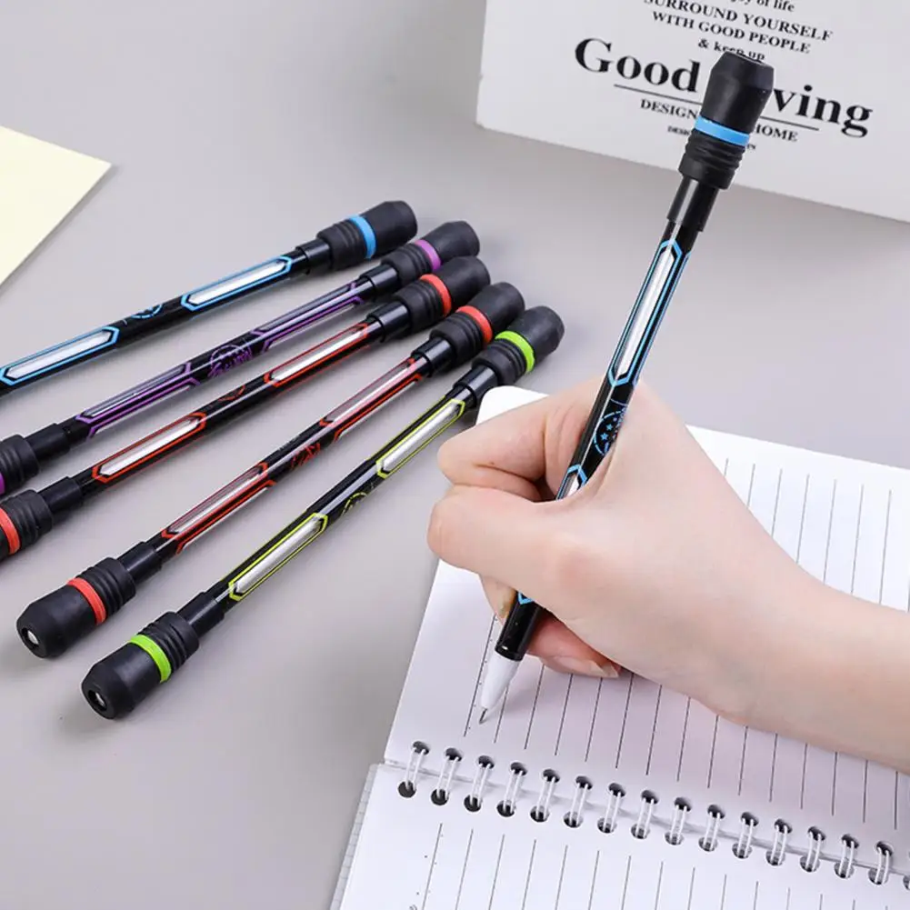 2Pcs Rotating Pen Black Ink Flexible Decompression Intelligence Development Rotating Pen   Balance Pen  for Home