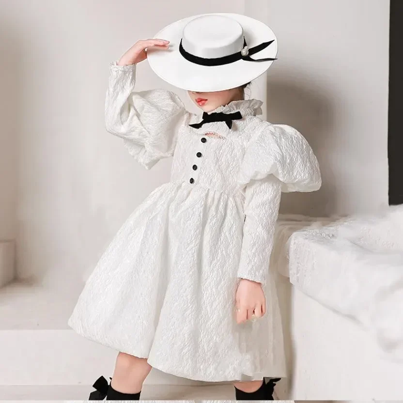 Vestido de baile de princesa Lolita española para bebé, vestidos de novia para dama de honor para niños, mangas abullonadas, vestidos formales elegantes para niñas