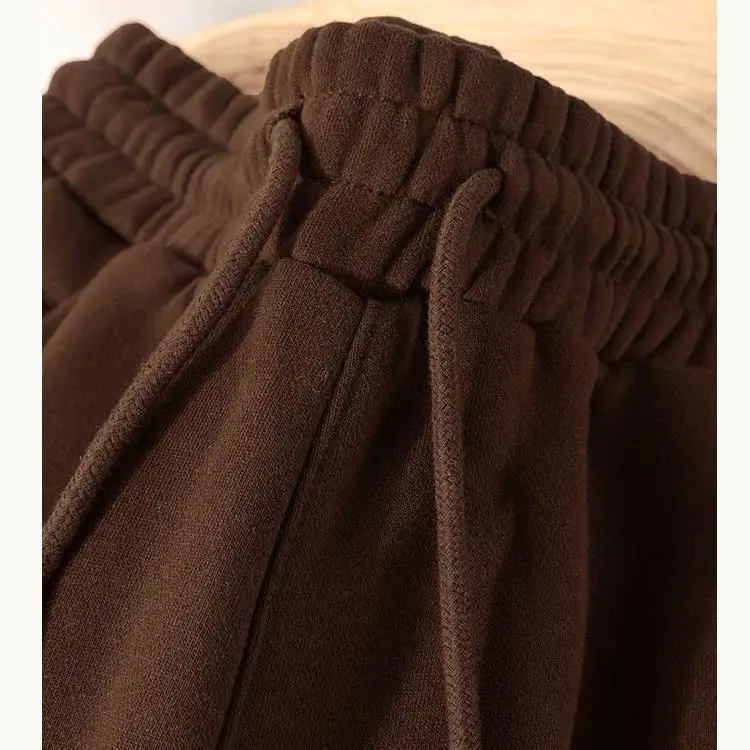 

Мужские повседневные брюки свободного кроя на подкладке, осень-зима, модные американские брюки большого размера с манжетами для отдыха