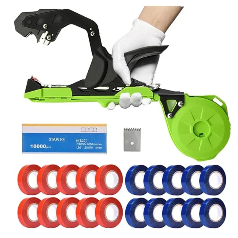 Branch Binding Machine Light Branch Binding Device Automatic Tying Machine Gardening Tool With Blade, Nail, Strap For Fruit Tree