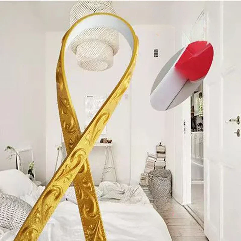 1M PVC Self Adhesive Decorative Soft Line Baseboard Ceiling Decorative Line Background Wall Mirror Frame Decoration 3D Stickers