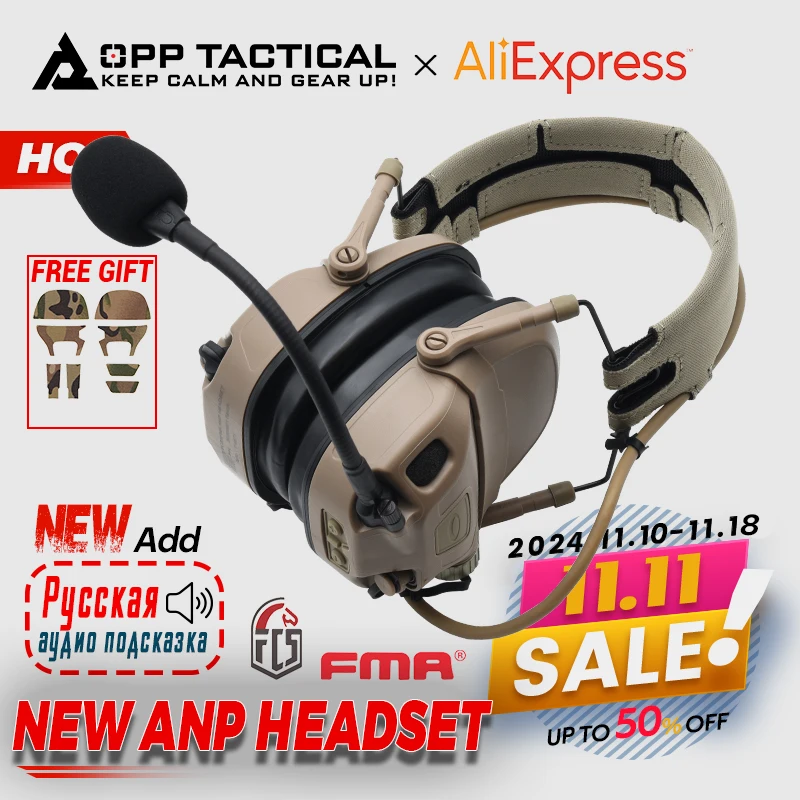 2024 Version New Full Digital Dual DPS FMA AMP Tactical Headset Communication Noise Reduction V20/V60 PTT Military Accessory