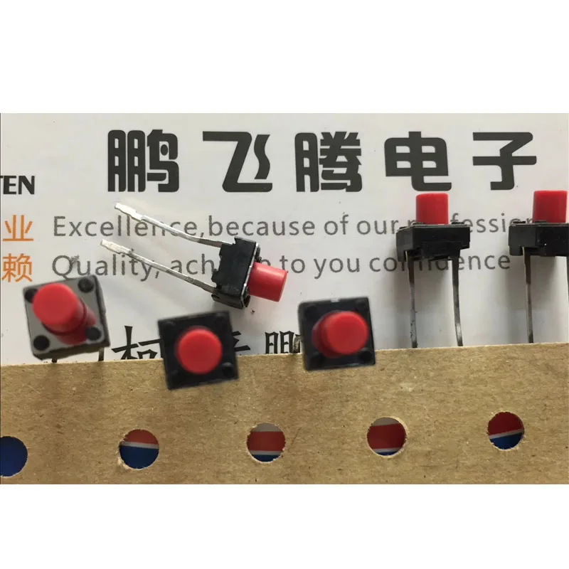 

20pcs/lot Japan ALPS SKHVBMD010 Square Button Tact Switch 6 * 6 * 7 Micro Switch DIP-2 pins Red Jog Reset Button