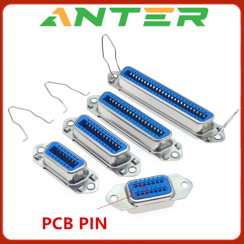 1pcs 57 Series Centronics Connector Male Female CN-14P24P36P/50P 180 Degree Straight Pin PCB Mount Type Printer Port