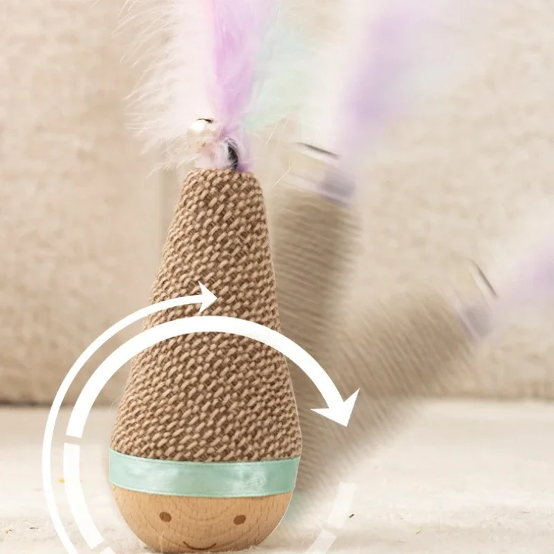 Katzen-Wackeltier-Spielzeug, bissfestes Feder-Agaven-Kauspielzeug zur Zahnreinigung, interaktives Haustierbedarf für Katzen – Detail 5