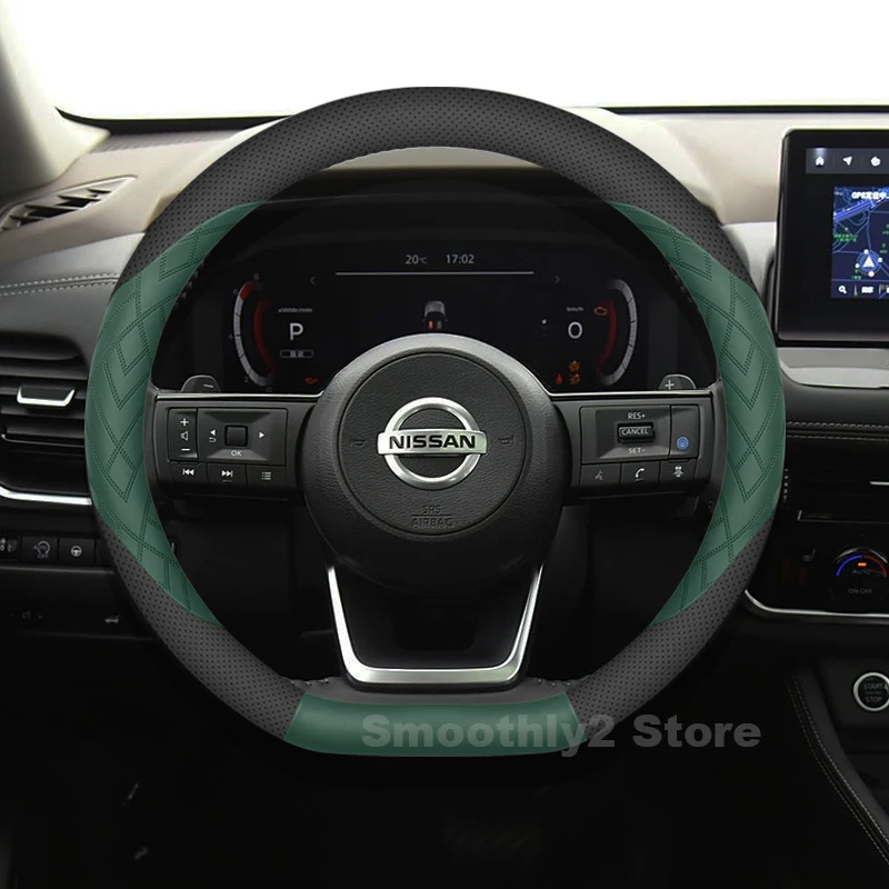 

Leather Car Steering Wheel Cover For Nissan X-trail XTrail T30 T31 T32 T33 Sentra Altima 2015-2025 Auto interior Accessories