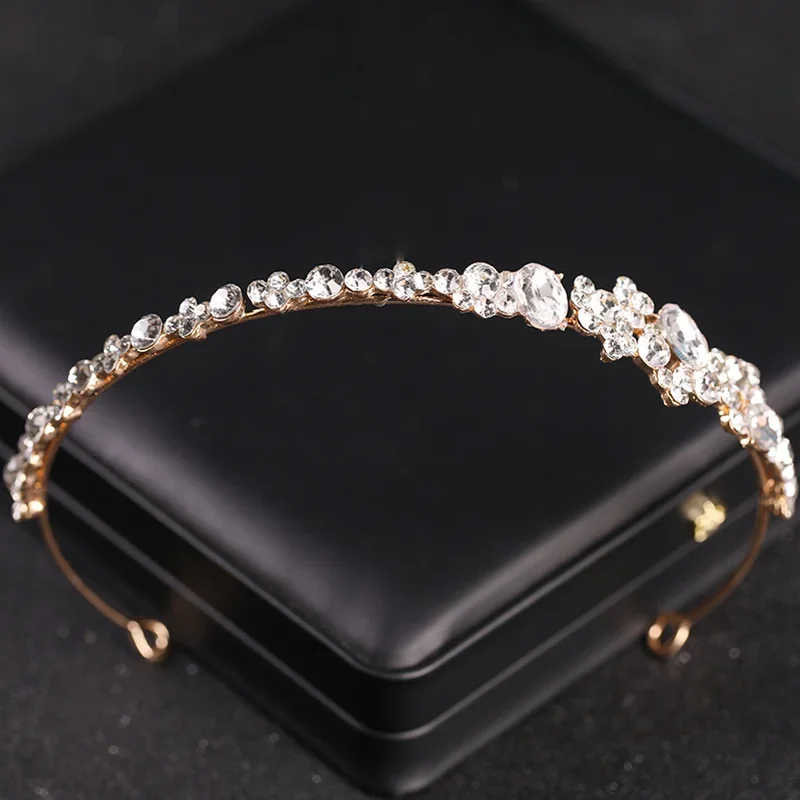 Trendy Bride Headband silver color Rhinestone Crystal Tiara Wedding Crown Princess Tiara Jewelry Bride Wedding Hair Jewelry Gift image 4
