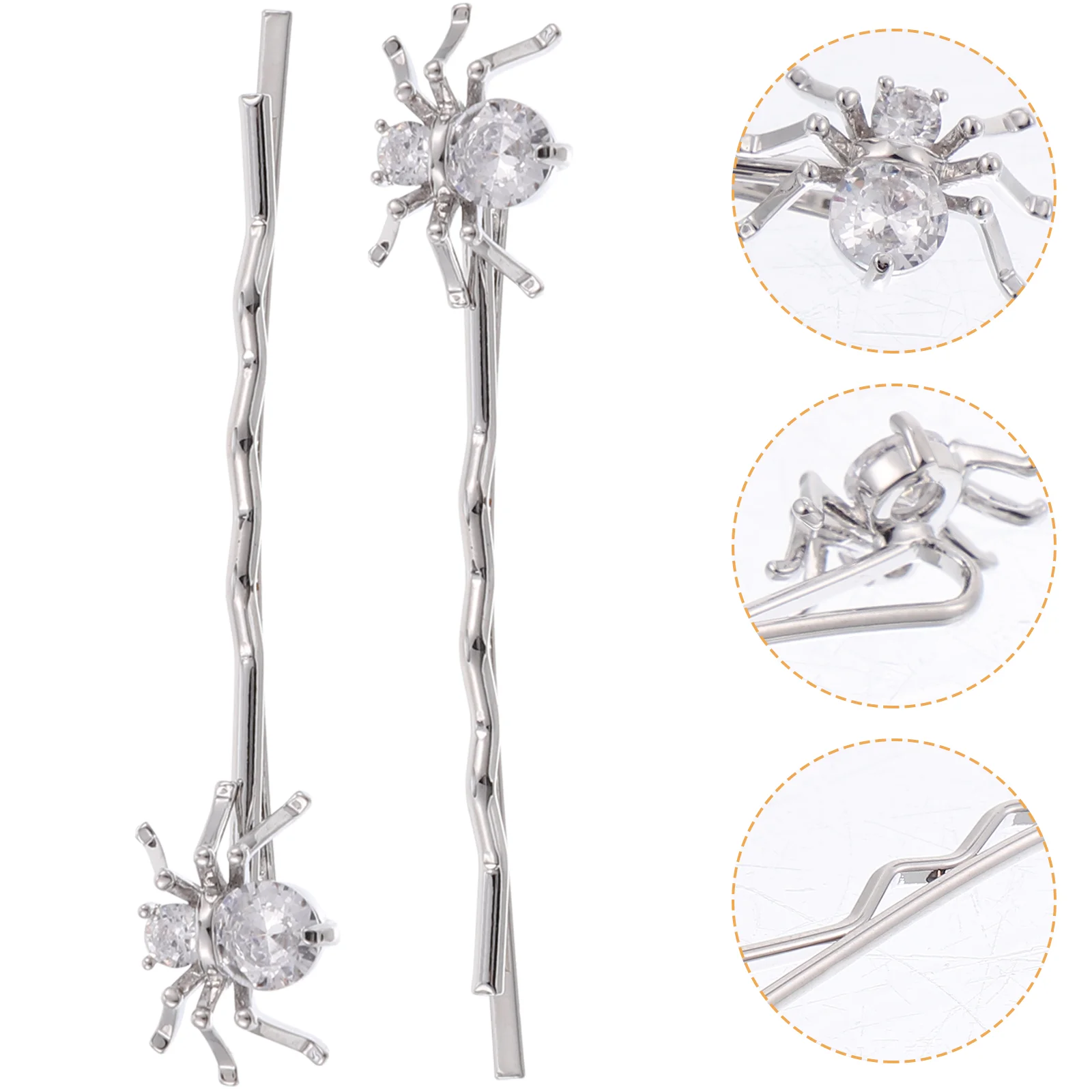 

Fake Hair Bobby Pins for Women Cartoon Funny Zircon Spider Hairpins Cuffs Girls Accessories