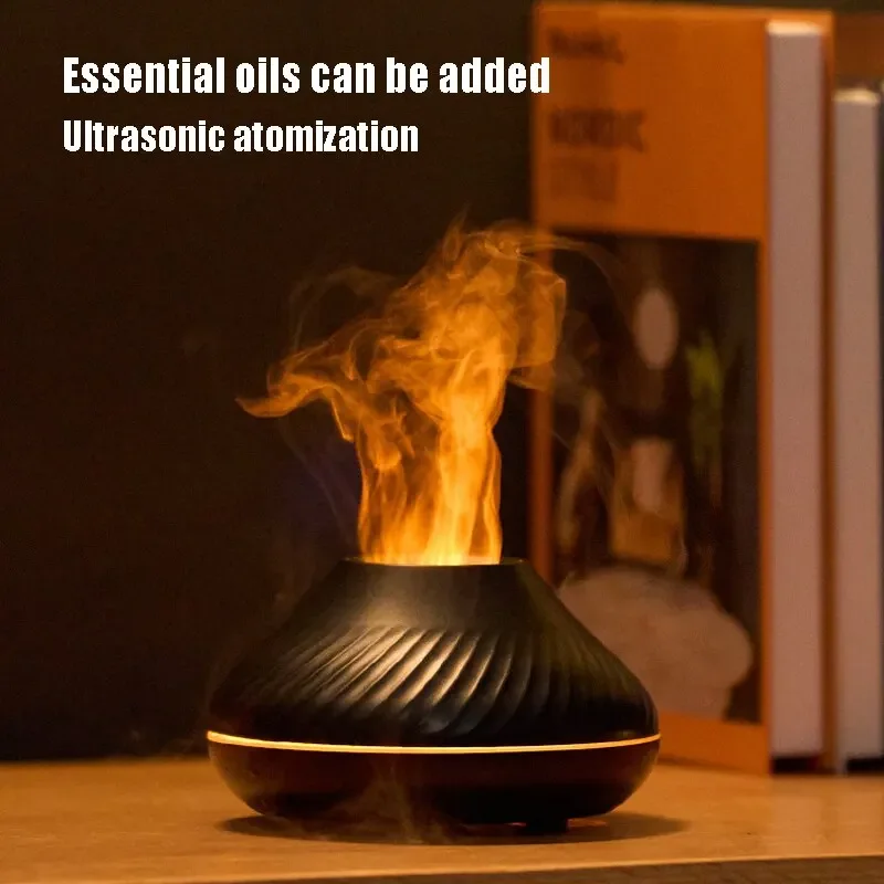 Humidificador de aire de aromaterapia con llama, ambiente de estilo nórdico de escritorio, luz de Color, alta niebla, silencioso, pequeño ahorro de