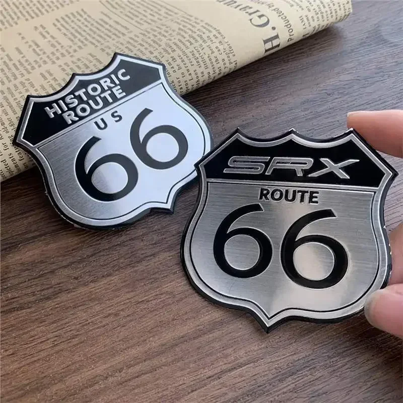 Car Sticker Trunk Body Badge Decoration for Historic Route 66 Logo Cadillac CTS SRX Escalade Rear 3D Emblem Decal Accessories