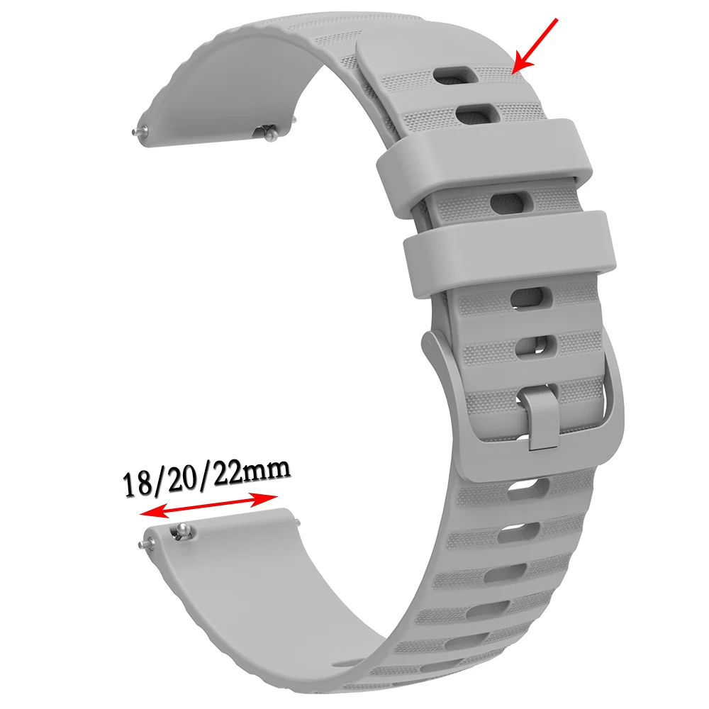 18มม./20มม./22มม.สำหรับ Samsung Galaxy 4คลาสสิก42มม.46มม.Smartwatch ซิลิโคนกีฬา Correa สร้อยข้อมือ Huami GTR 42มม.