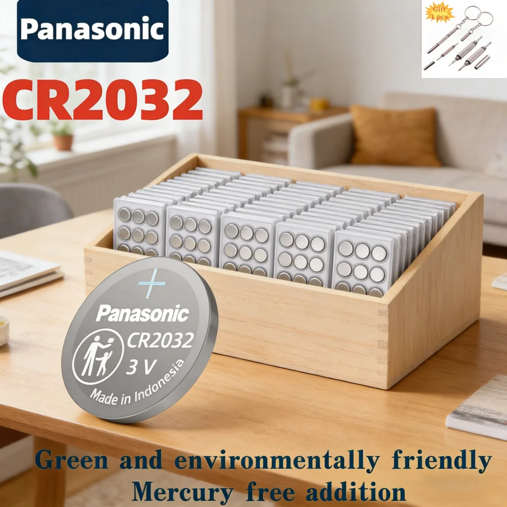 Batería de Litio Panasonic CR2032 CR 2032 3V para Reloj, Calculadora, Control Remoto, Juguetes, Botones, Monedas