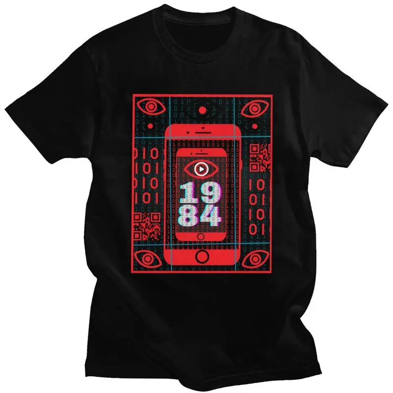 1984 George Orwell T Shirt for Men 100% Cotton T-shirt Casual Sumer Style Short Sleeve Tee Shirt Slim Fit