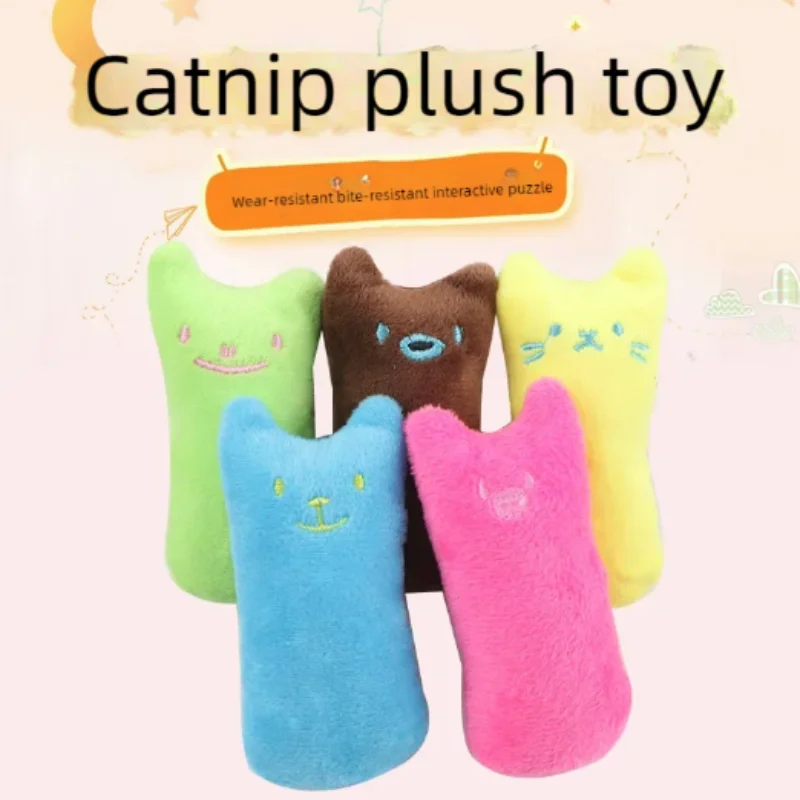 Interactive Plush Catnip Toy for Cats Funny Chewing Vocal Cat Mint Teething Toy with Claws Thumb Bite Kitten Playtime Accessory